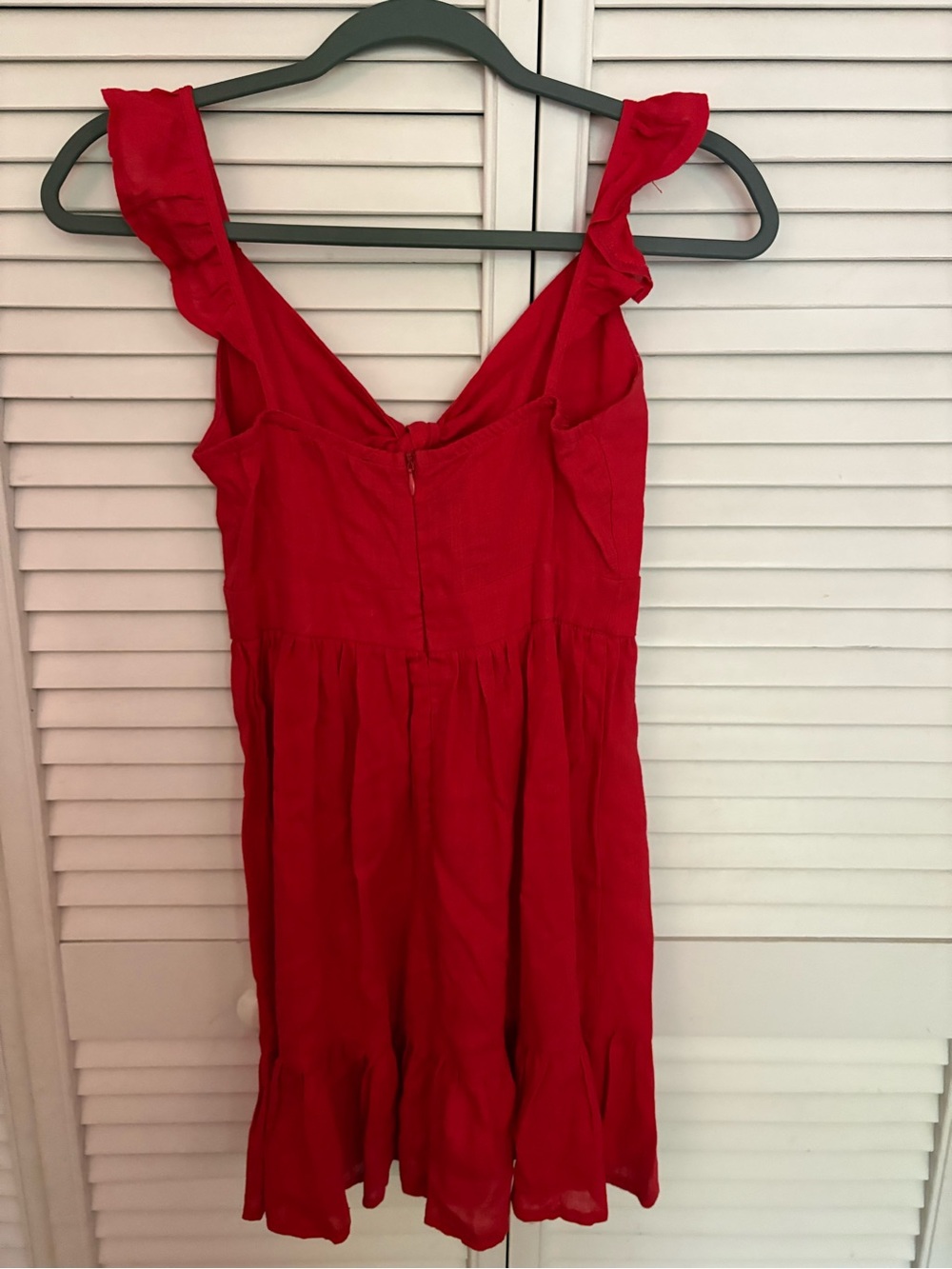 Hello Molly Red Ruffle Strap Mini Dress - Picture 2 of 5